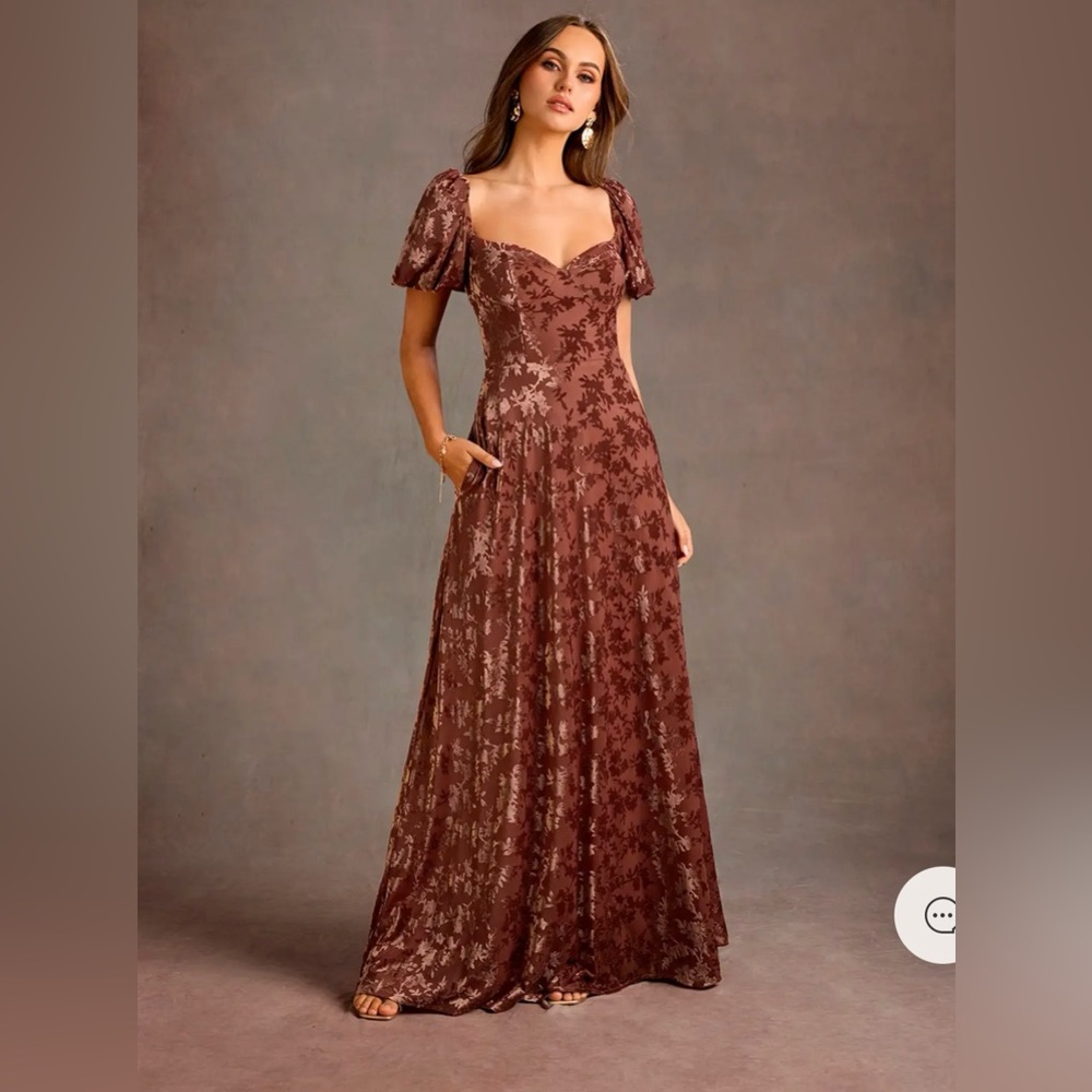 AZAZIE - Alba Rosewood Maxi Dress - Size 12 - NWOT